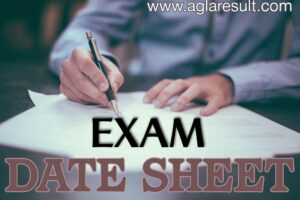 Exam Time Table @agla result